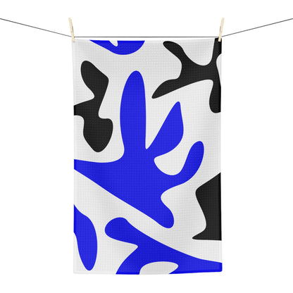Copy of Abstract Red & Black Leaf Microfiber Tea Towel — Modern Botanical Kitchen Towel