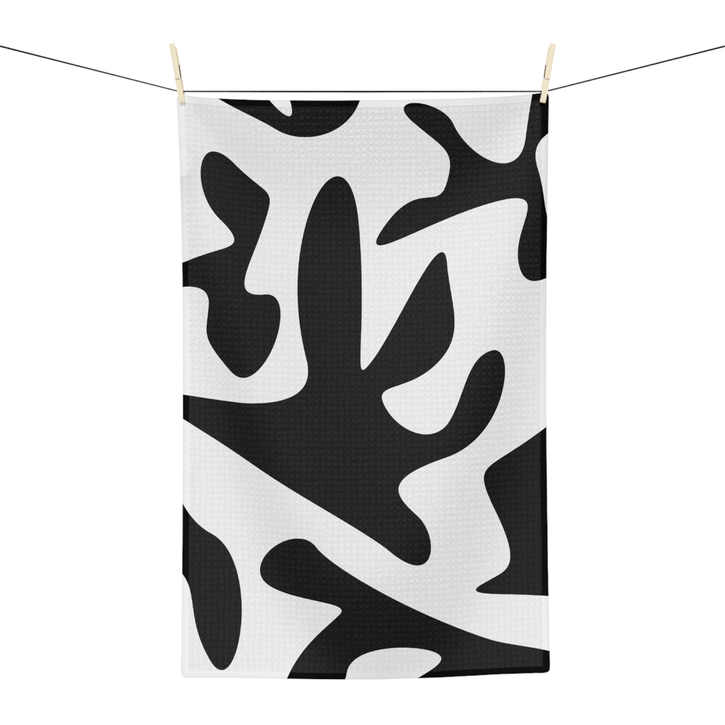 Black Leaf Microfiber Tea Towel