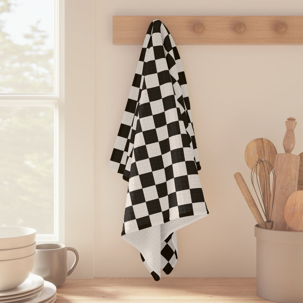 Black Check Tea Towel